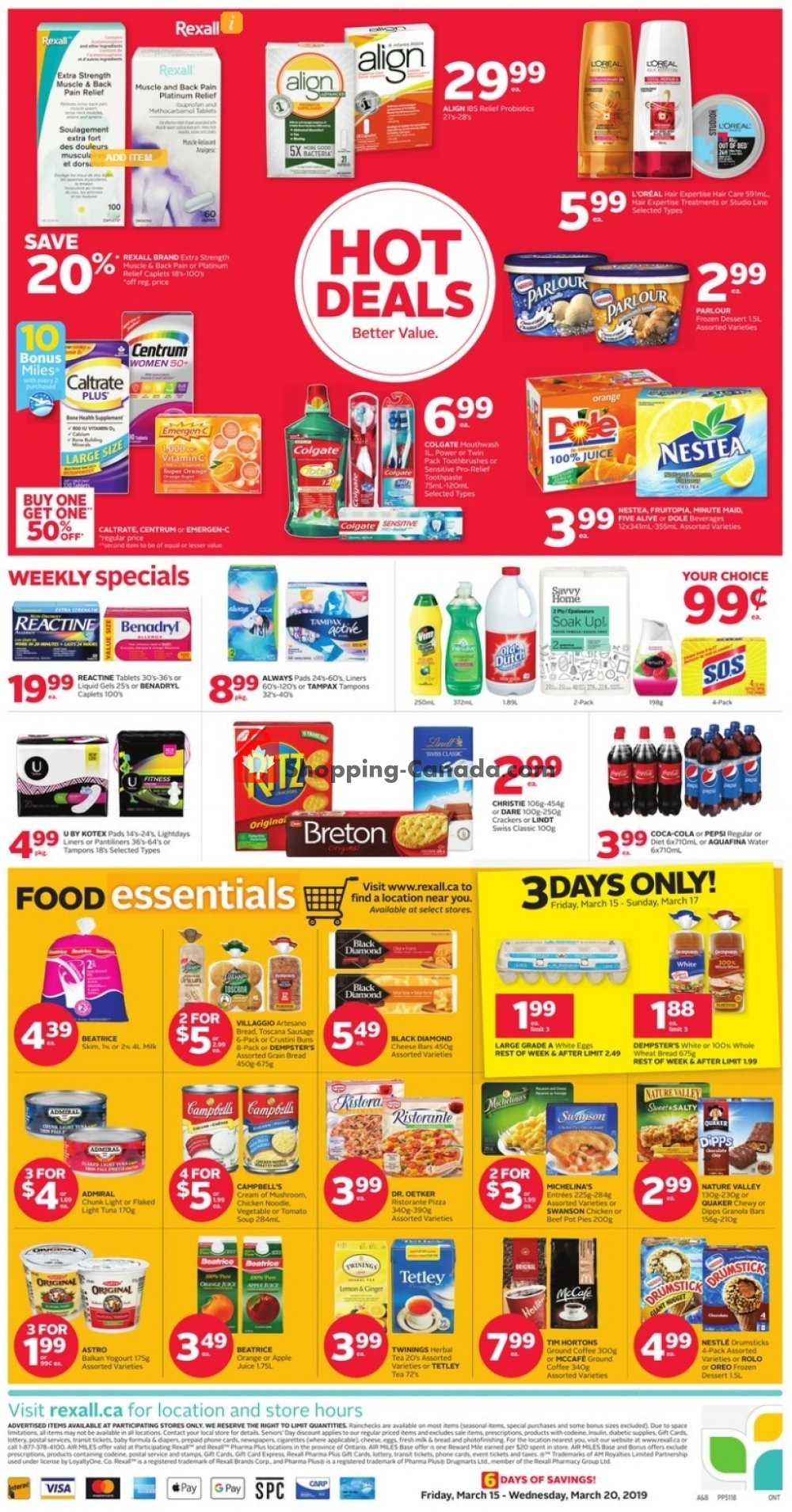 Rexall Drug Store flyer from Friday March 15, 2019 to Wednesday March 20, 2019 - page 4