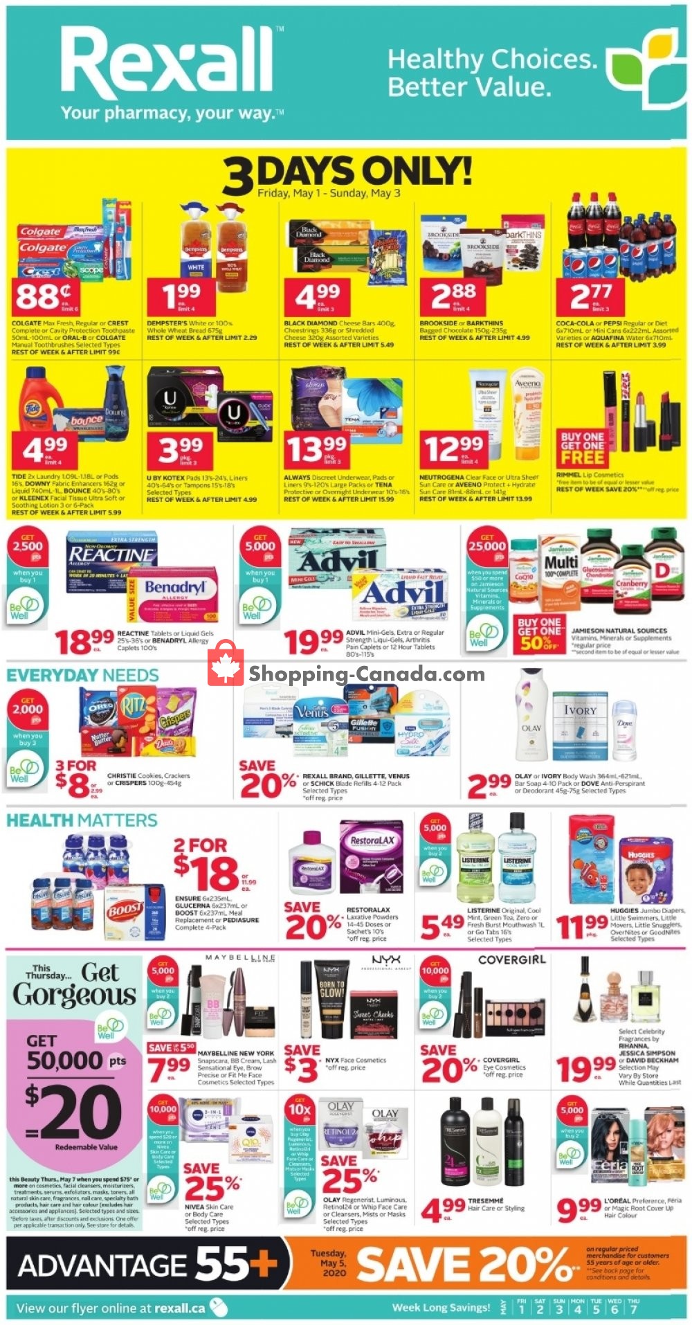 Rexall Drug Store flyer from Friday May 1, 2020 to Thursday May 7, 2020 - page 1
