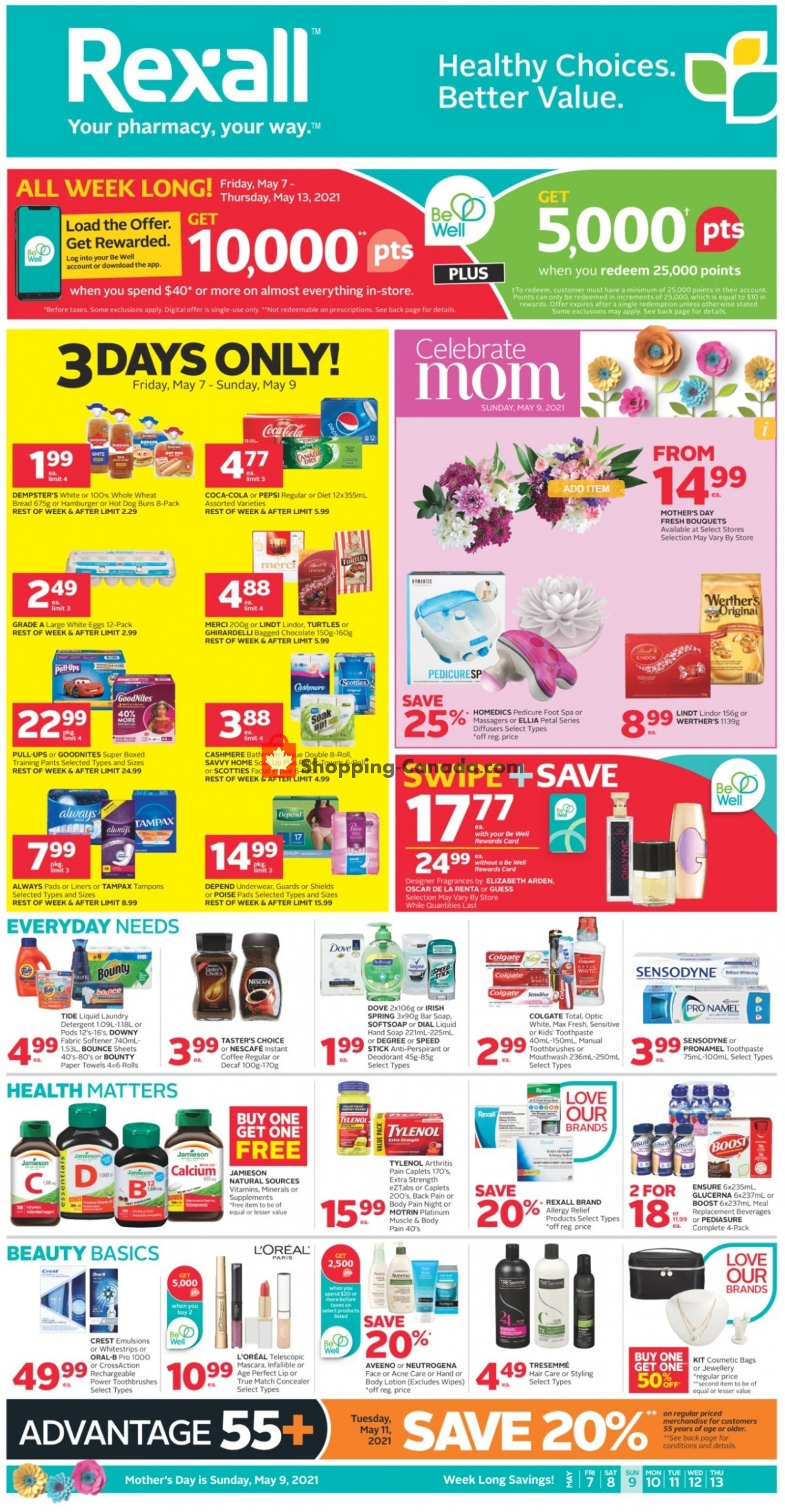 Rexall Drug Store flyer from Friday May 7, 2021 to Thursday May 13, 2021 - page 1