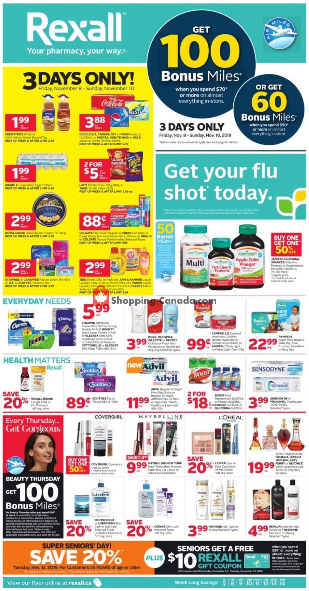 Rexall Drug Store flyer from Friday November 8, 2019 to Thursday November 14, 2019 - page 1
