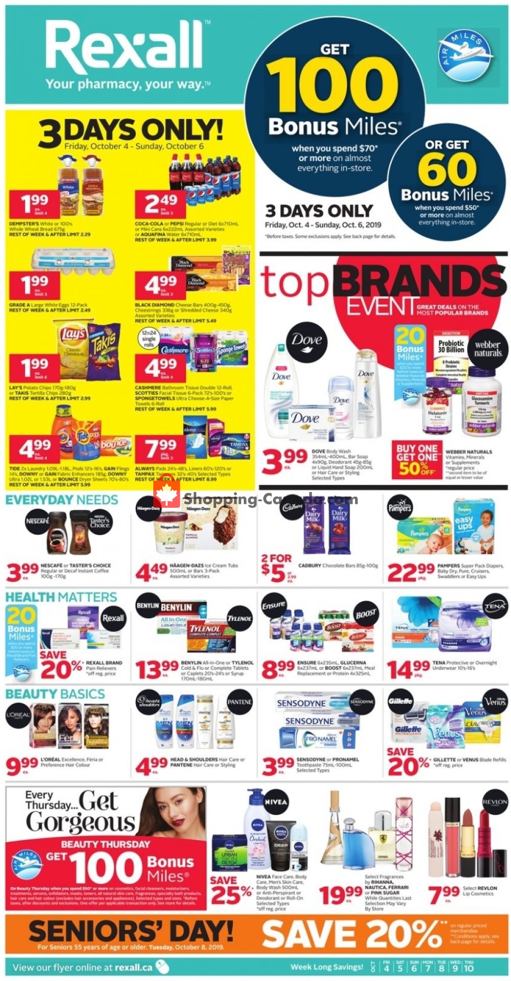Rexall Drug Store flyer from Friday October 4, 2019 to Thursday October 10, 2019 - page 1