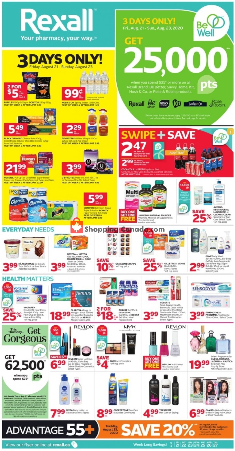Rexall Drug Store flyer from Friday August 21, 2020 to Thursday August 27, 2020 - page 1