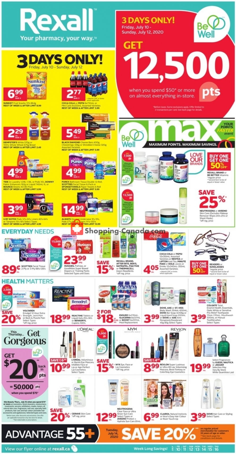 Rexall Drug Store flyer from Friday July 10, 2020 to Thursday July 16, 2020 - page 1