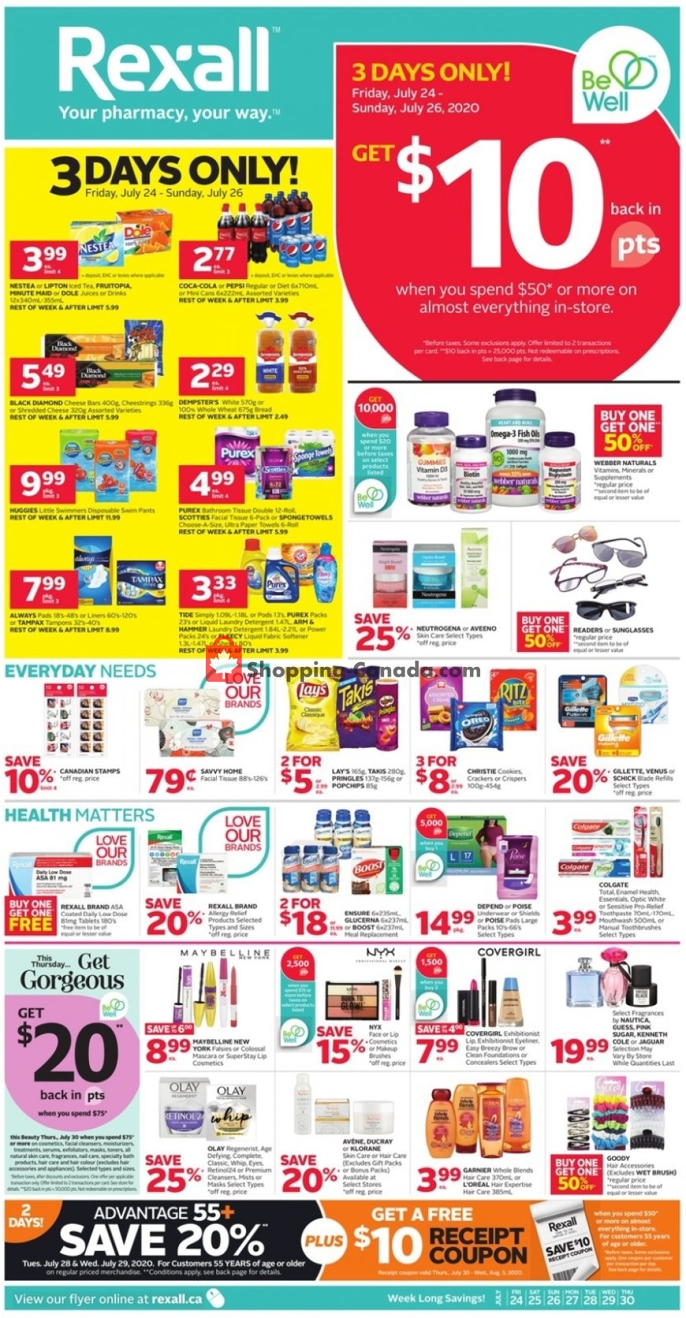 Rexall Drug Store flyer from Friday July 24, 2020 to Thursday July 30, 2020 - page 1