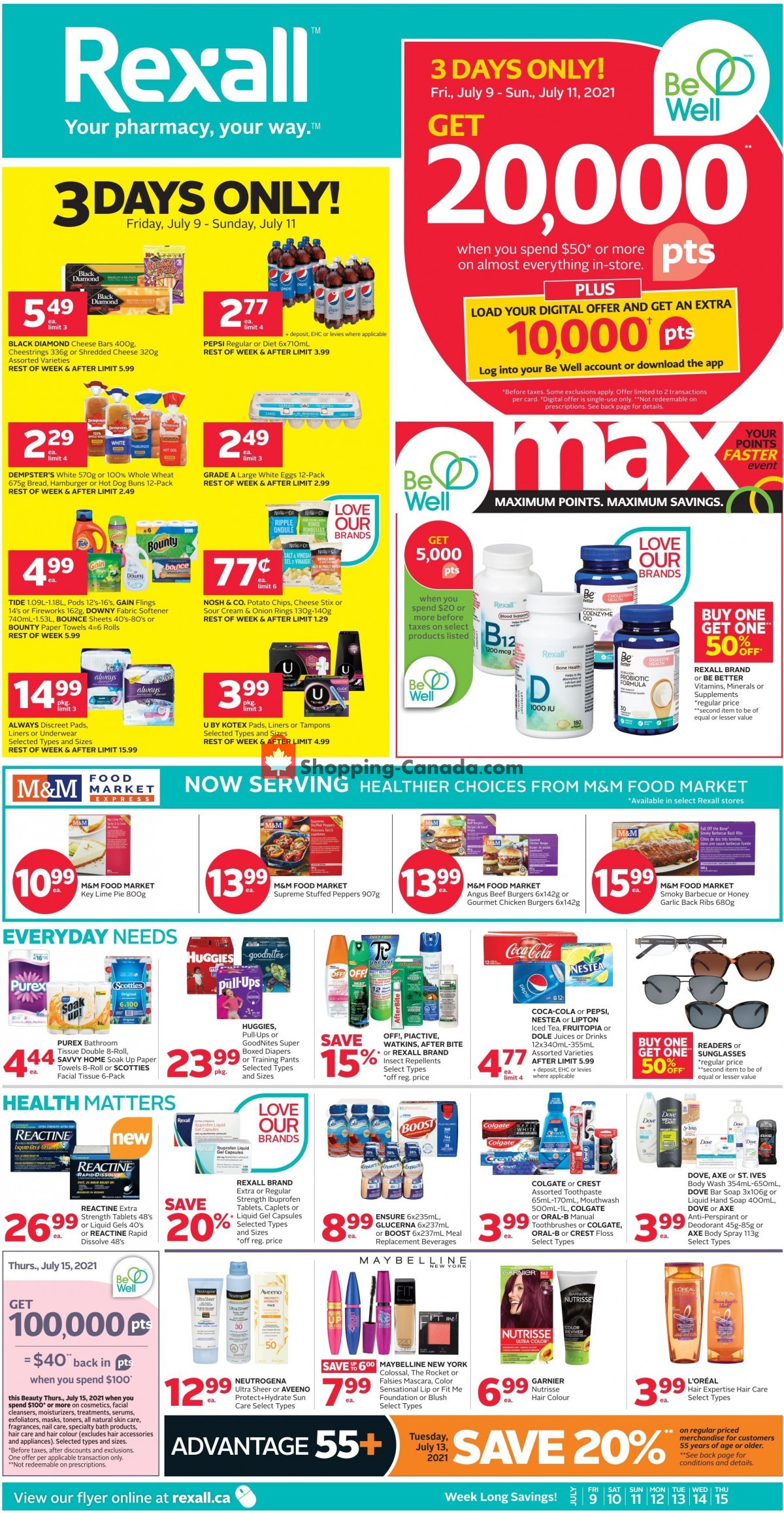 Rexall Drug Store flyer from Friday July 9, 2021 to Thursday July 15, 2021 - page 1