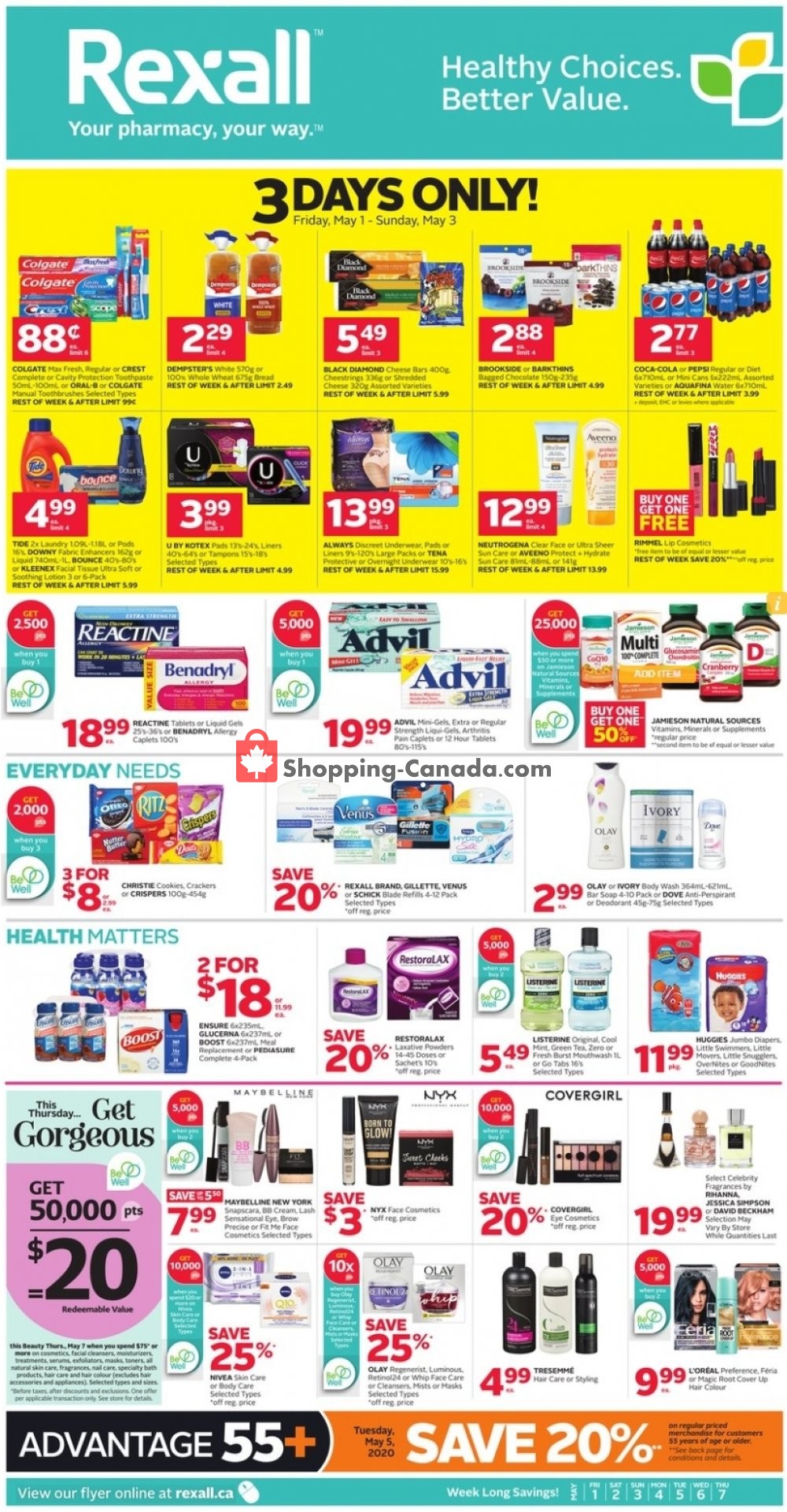 Rexall Drug Store flyer from Friday May 1, 2020 to Thursday May 7, 2020 - page 1