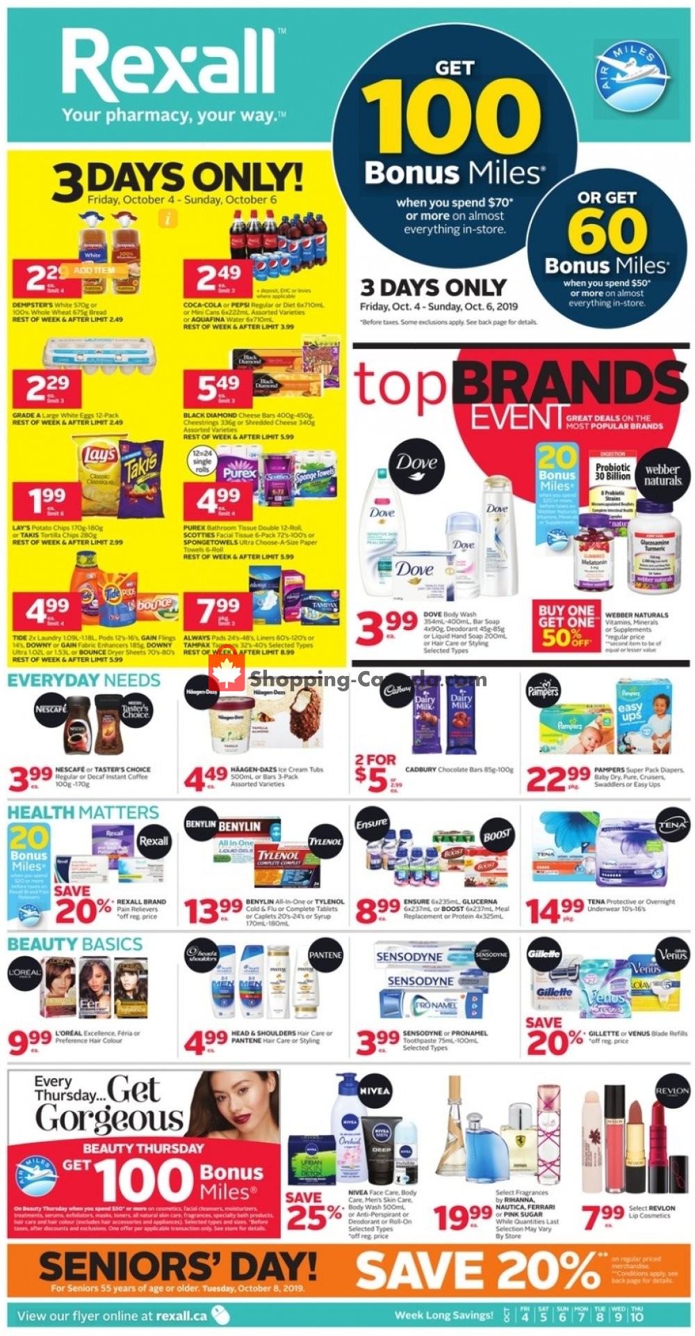 Rexall Drug Store flyer from Friday October 4, 2019 to Thursday October 10, 2019 - page 1