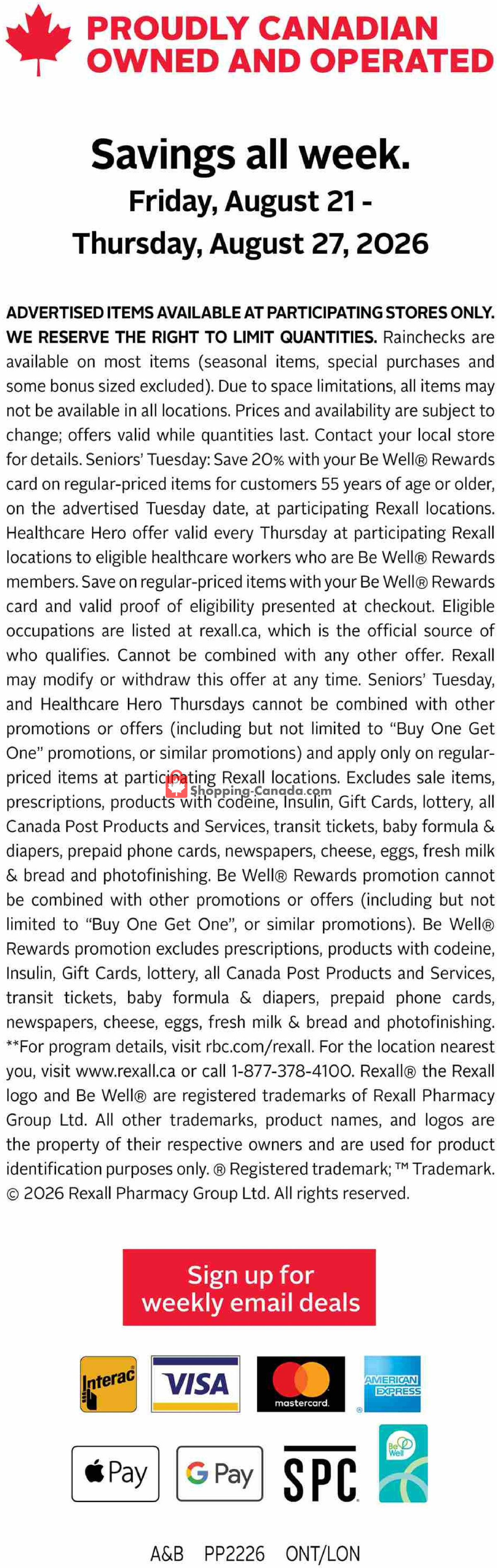 Rexall Drug Store flyer from Friday August 21, 2026 to Thursday August 27, 2026 - page 20