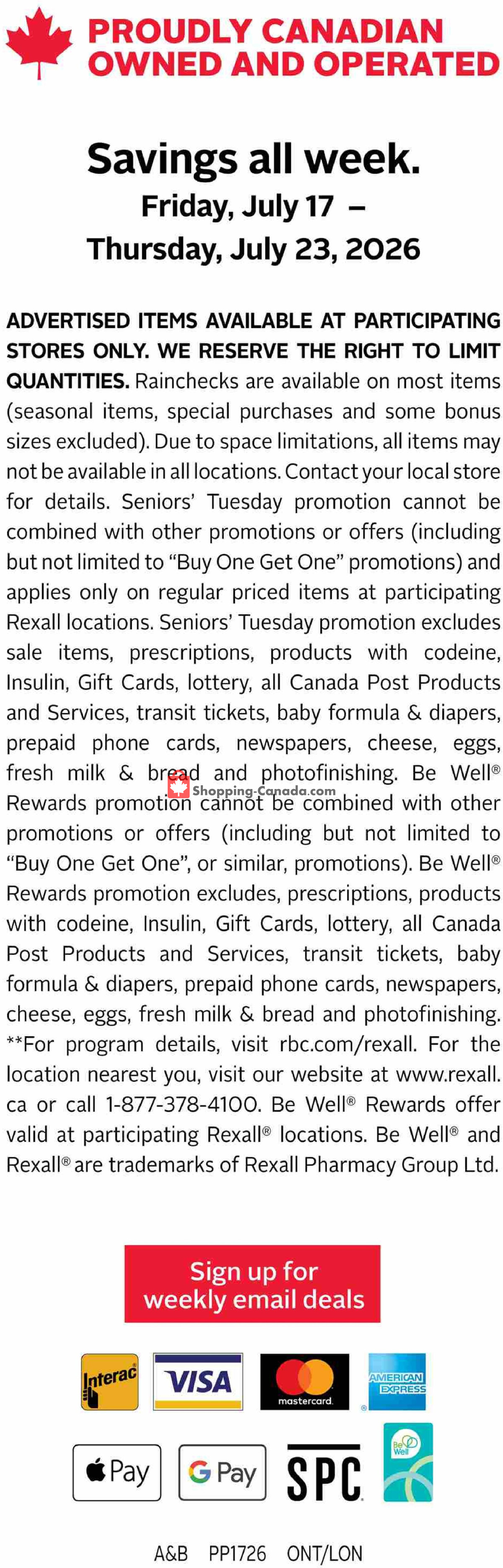 Rexall Drug Store flyer from Friday July 17, 2026 to Thursday July 23, 2026 - page 18