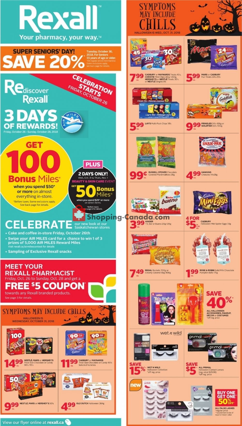 Rexall Drug Store flyer from Friday October 26, 2018 to Thursday November 1, 2018 - page 1