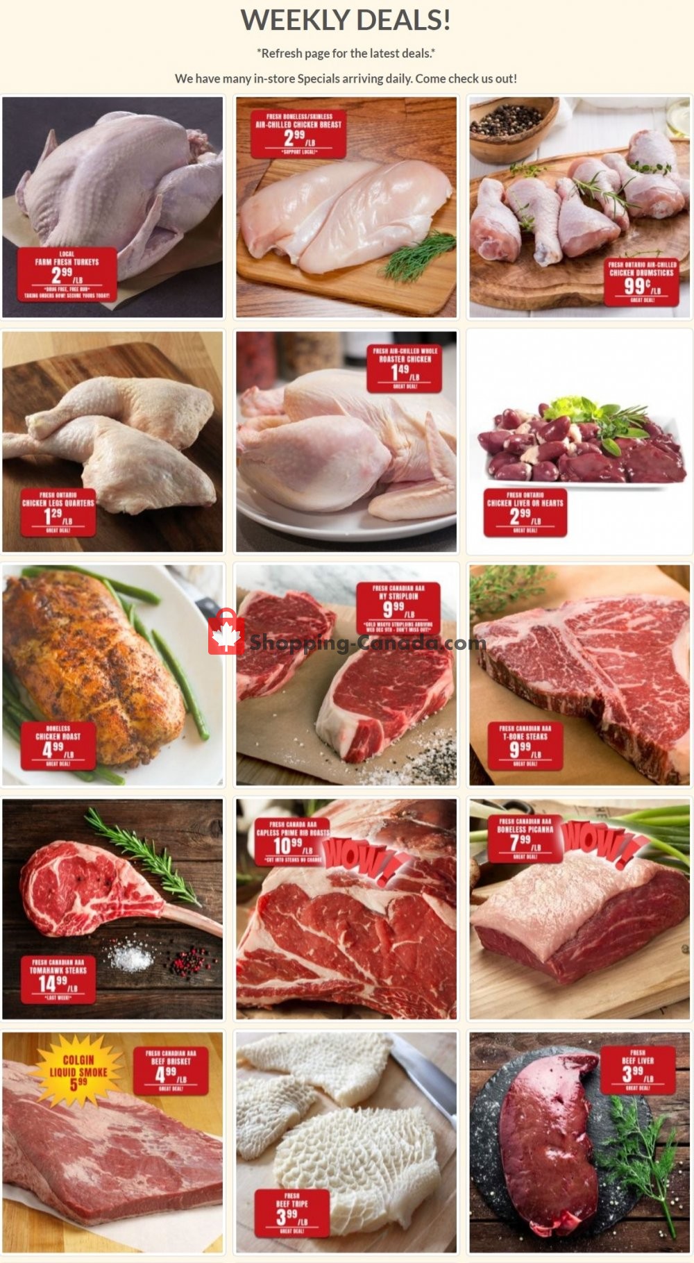 Robert's Fresh and Boxed Meats Canada, flyer (Special Offer