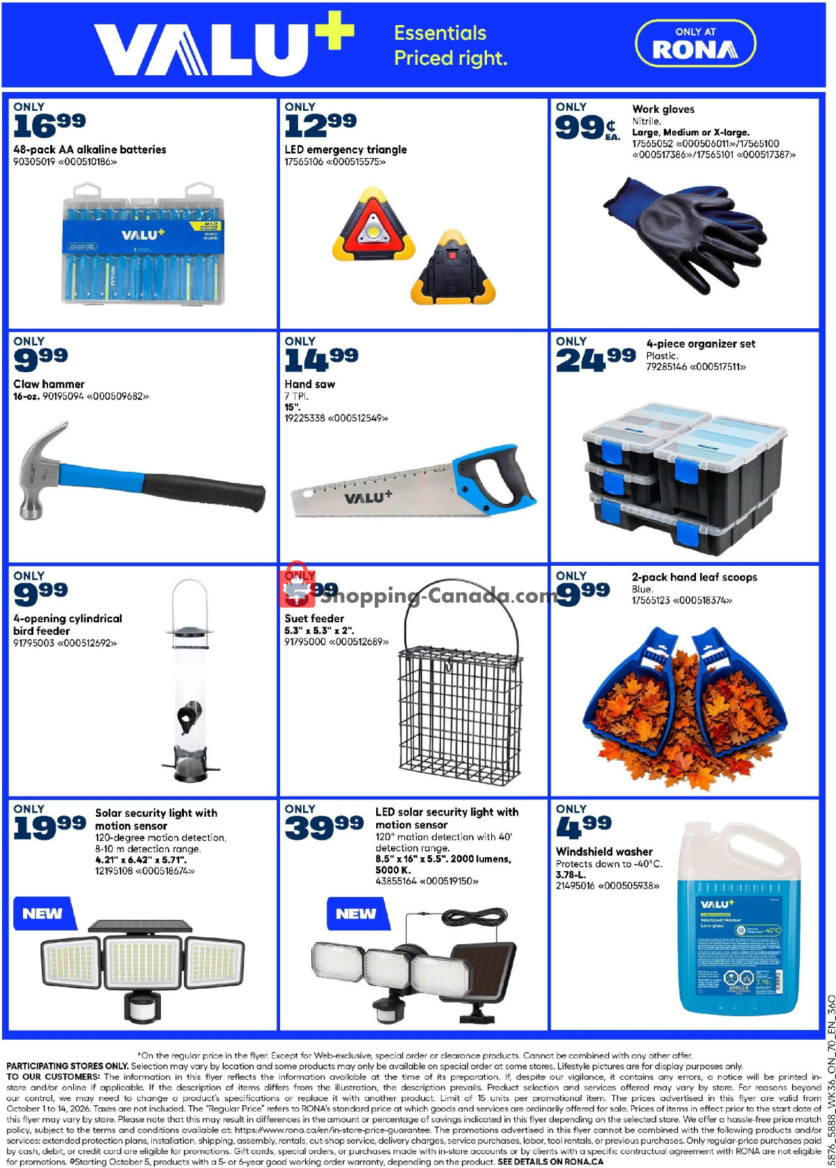 Rona flyer from Thursday October 1, 2026 to Wednesday October 14, 2026 - page 5