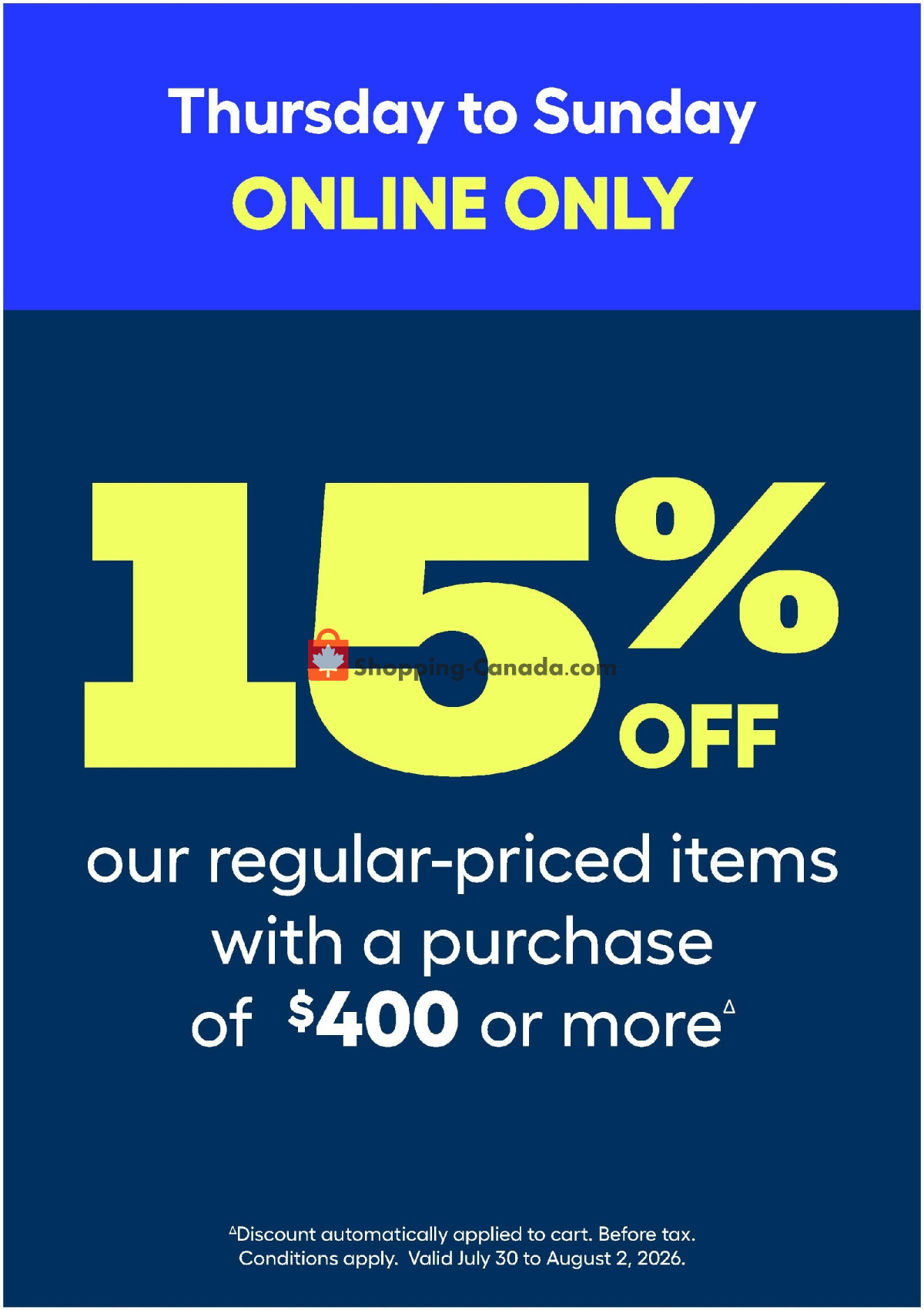 Rona flyer from Thursday July 30, 2026 to Wednesday August 12, 2026 - page 1