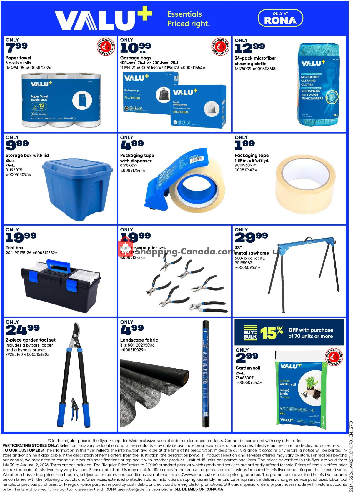 Rona flyer from Thursday July 30, 2026 to Wednesday August 12, 2026 - page 6