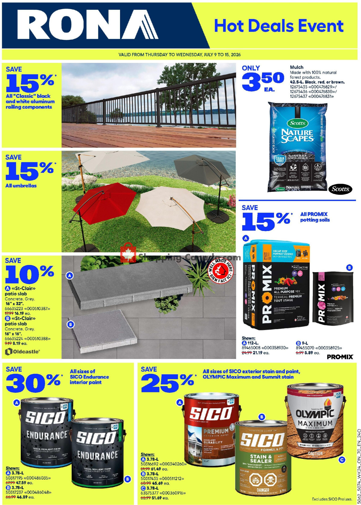 Rona flyer from Thursday July 9, 2026 to Wednesday July 15, 2026 - page 1