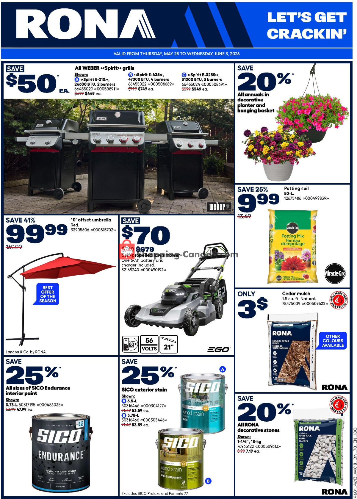 Rona flyer from Thursday May 28, 2026 to Wednesday June 3, 2026 - page 1