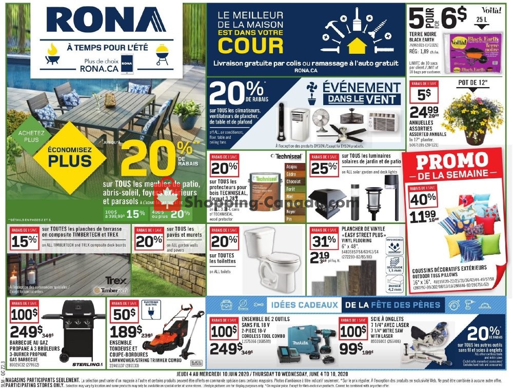 Rona Canada, flyer (Achetez Plus Economisez Plus QC) June 4 June