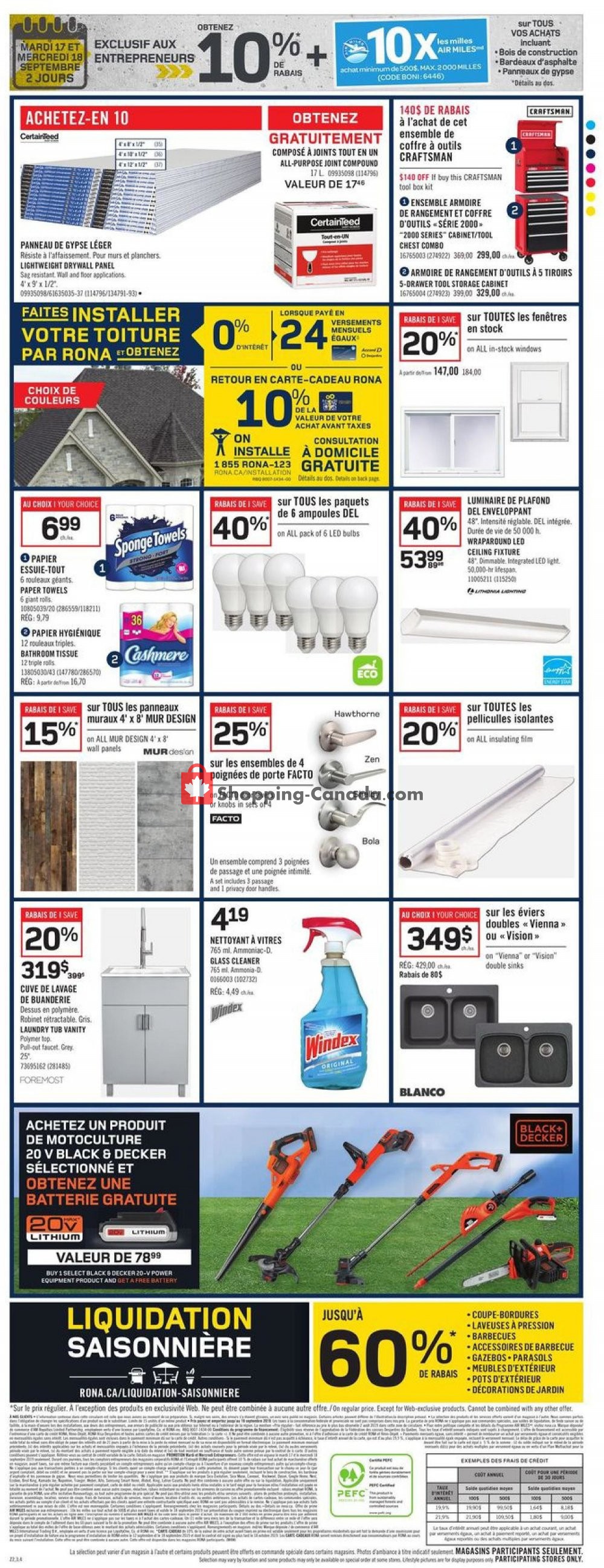 Rona flyer from Thursday September 12, 2019 to Wednesday September 18, 2019 - page 8