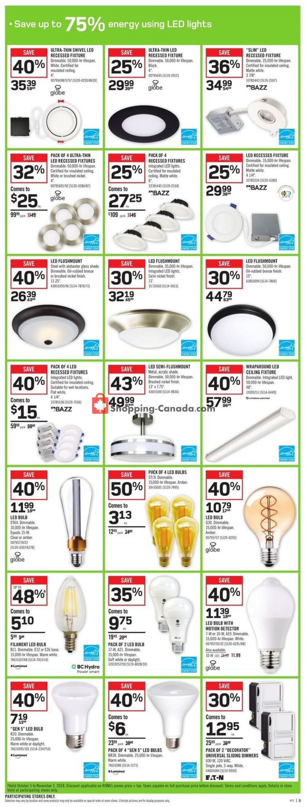 Rona flyer from Thursday October 11, 2018 to Wednesday October 17, 2018 - page 3
