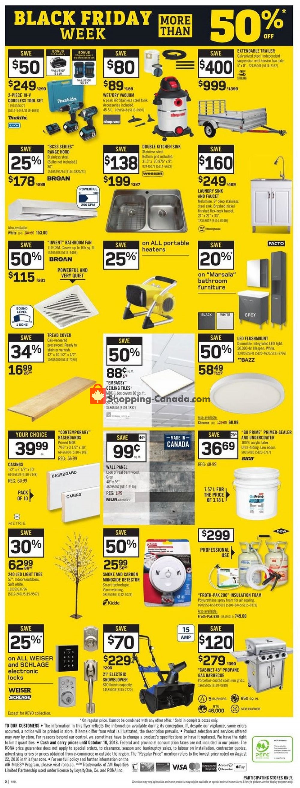 Rona flyer from Thursday October 4, 2018 to Wednesday October 10, 2018 - page 3