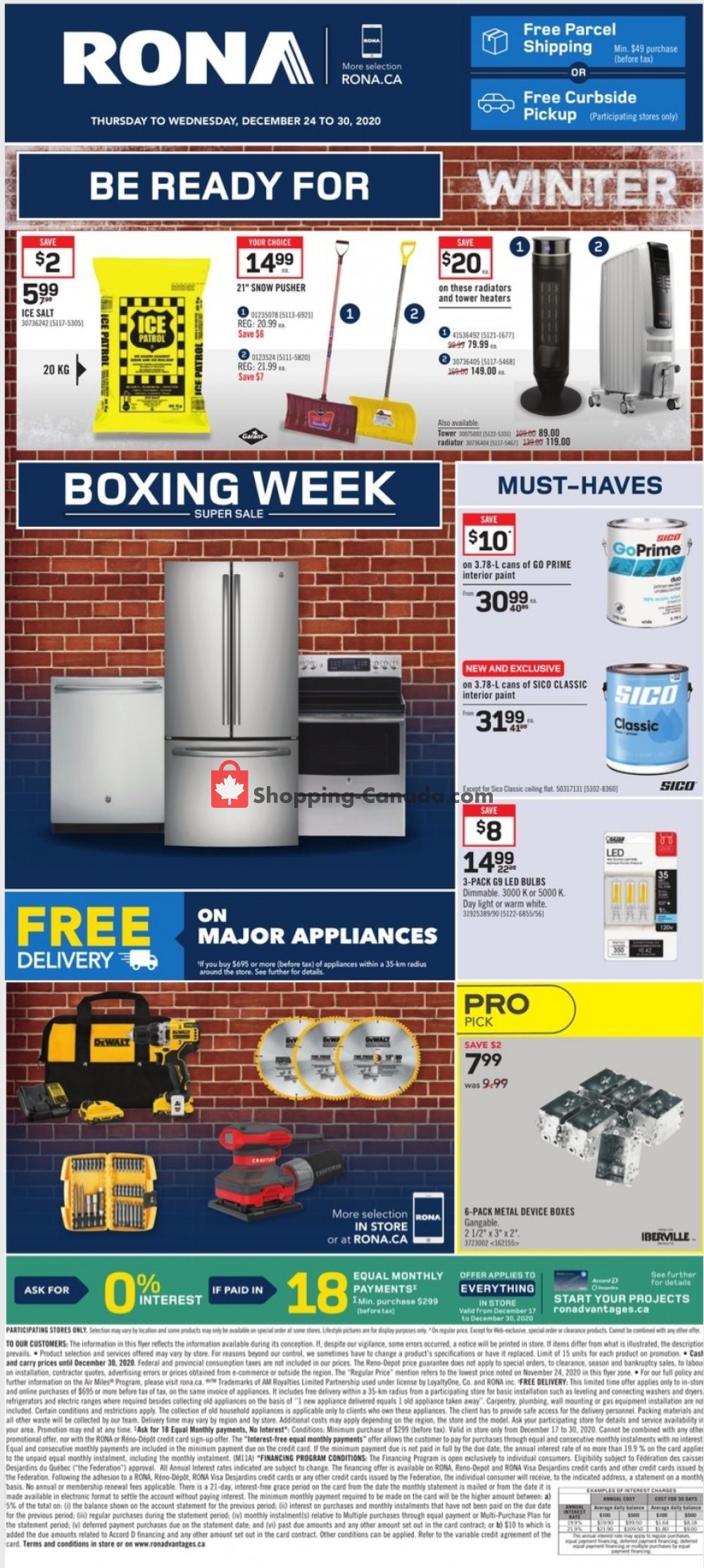 Rona Canada, flyer (Be Ready For Winter West) December 24