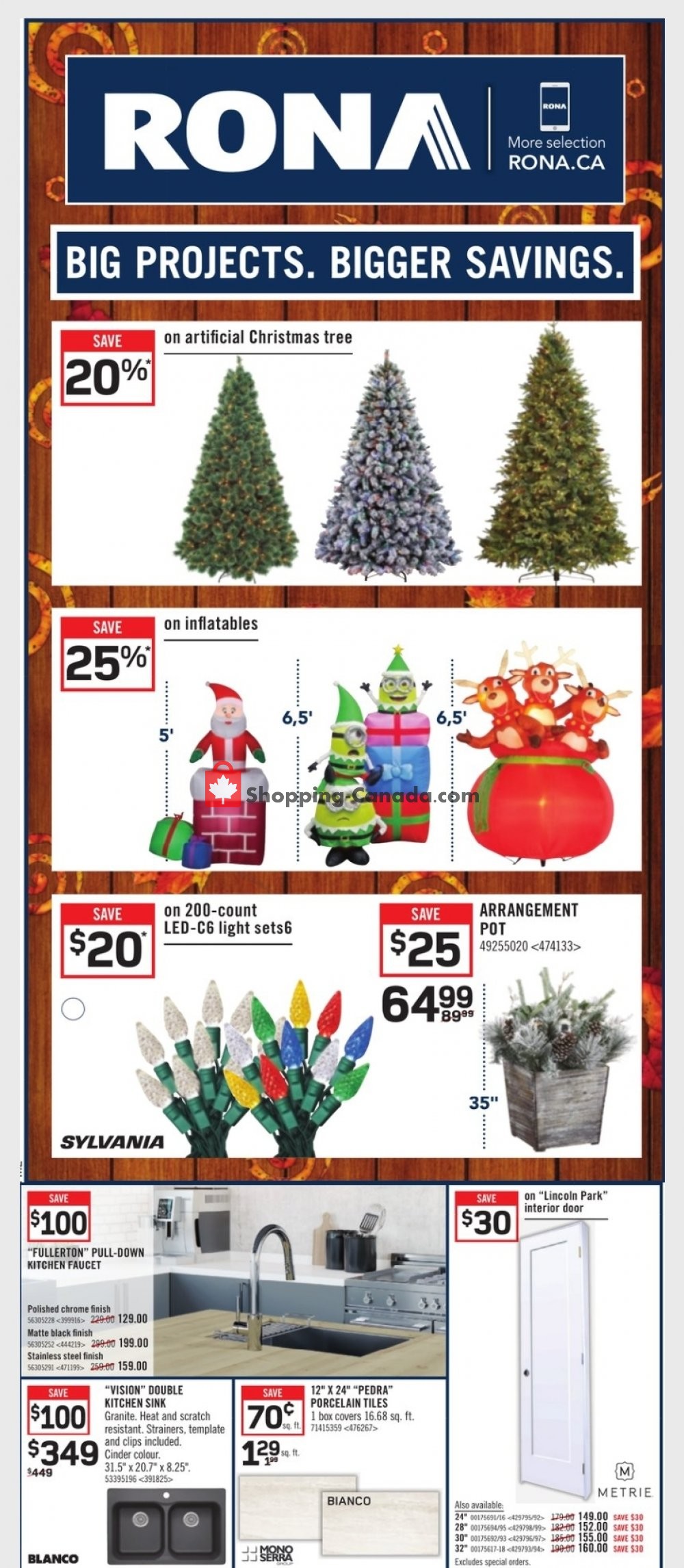 Rona Canada, flyer (Big Projects Bigger Savings Atlantic