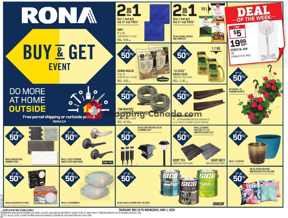 Rona Canada, flyer (Buy And Get Event BC) May 28 June 3, 2020