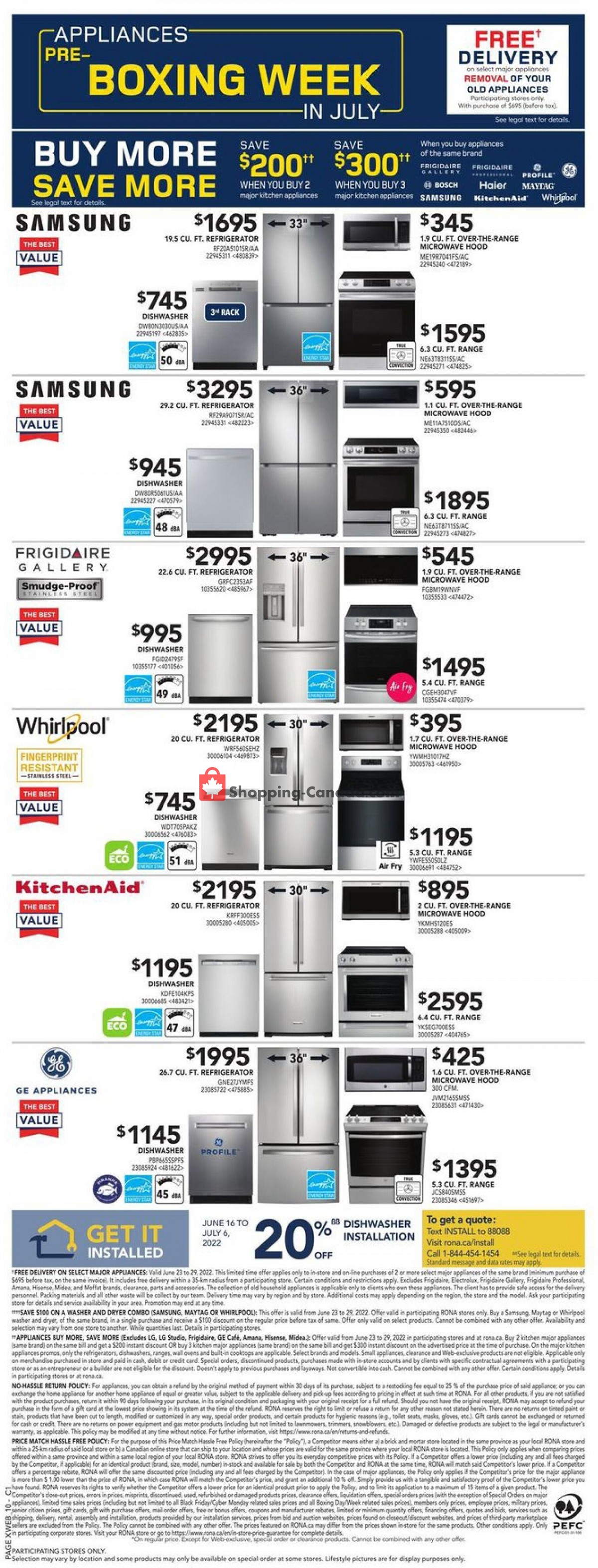 Rona Canada, flyer (Canada Day Event ON) June 23 June 29, 2022