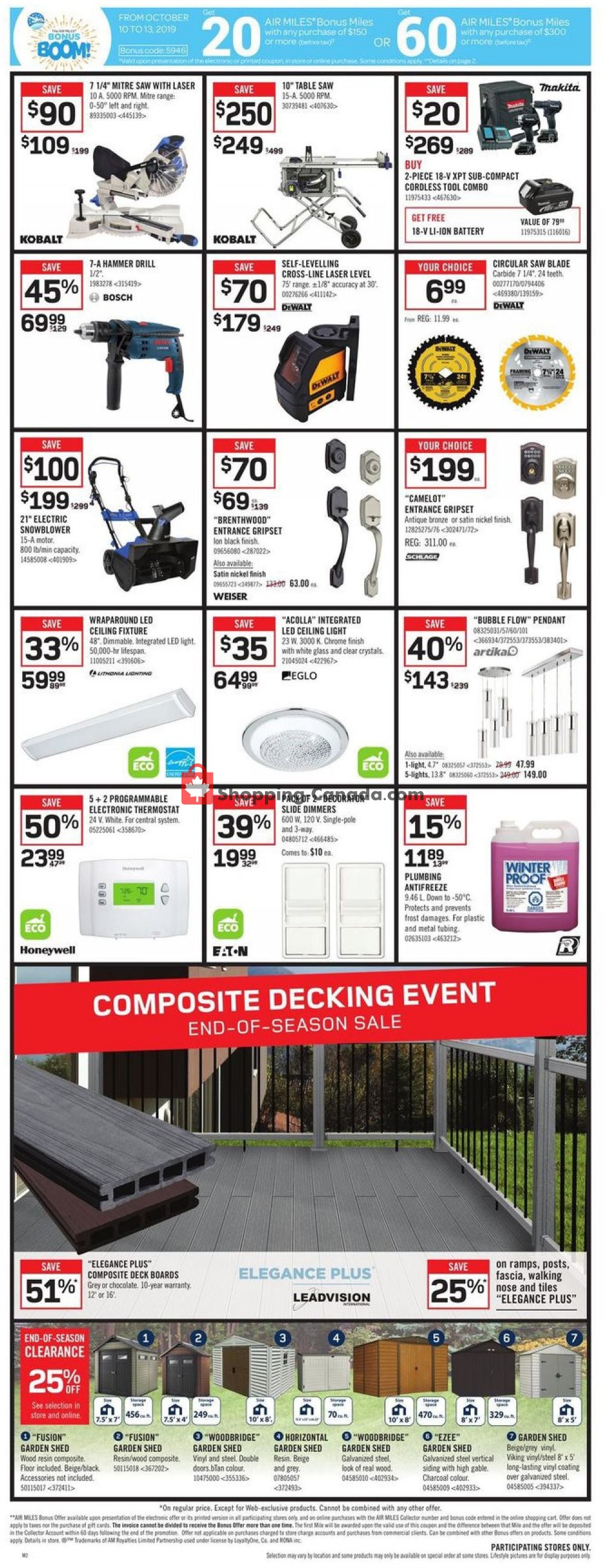 Rona flyer from Thursday October 10, 2019 to Wednesday October 16, 2019 - page 2