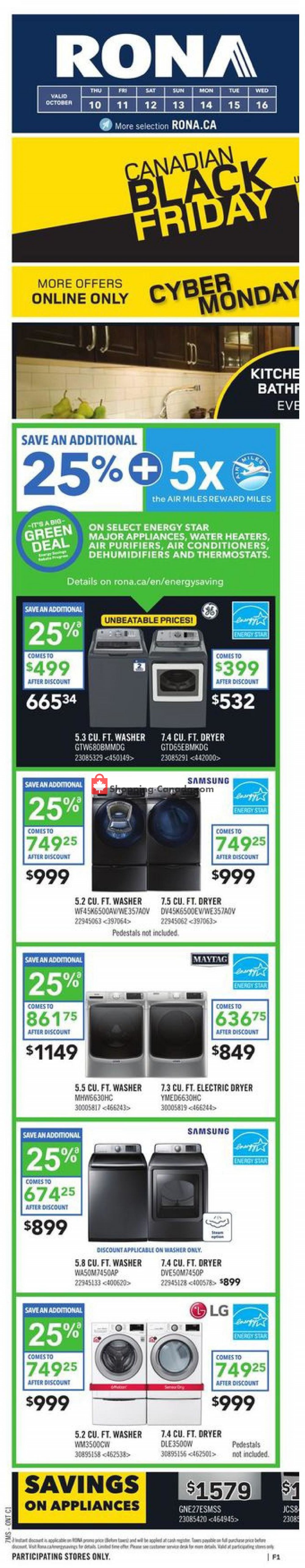 Rona flyer from Thursday October 10, 2019 to Wednesday October 16, 2019 - page 1