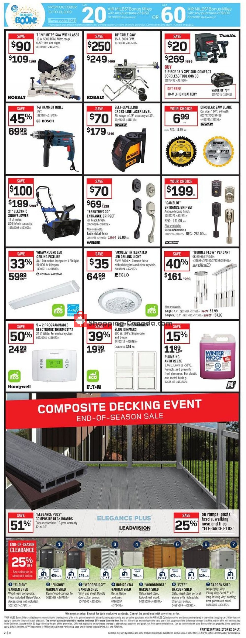 Rona flyer from Thursday October 10, 2019 to Wednesday October 16, 2019 - page 4