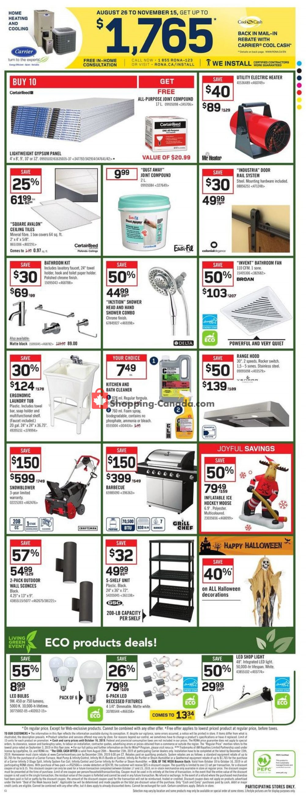 Rona flyer from Thursday October 10, 2019 to Wednesday October 16, 2019 - page 8