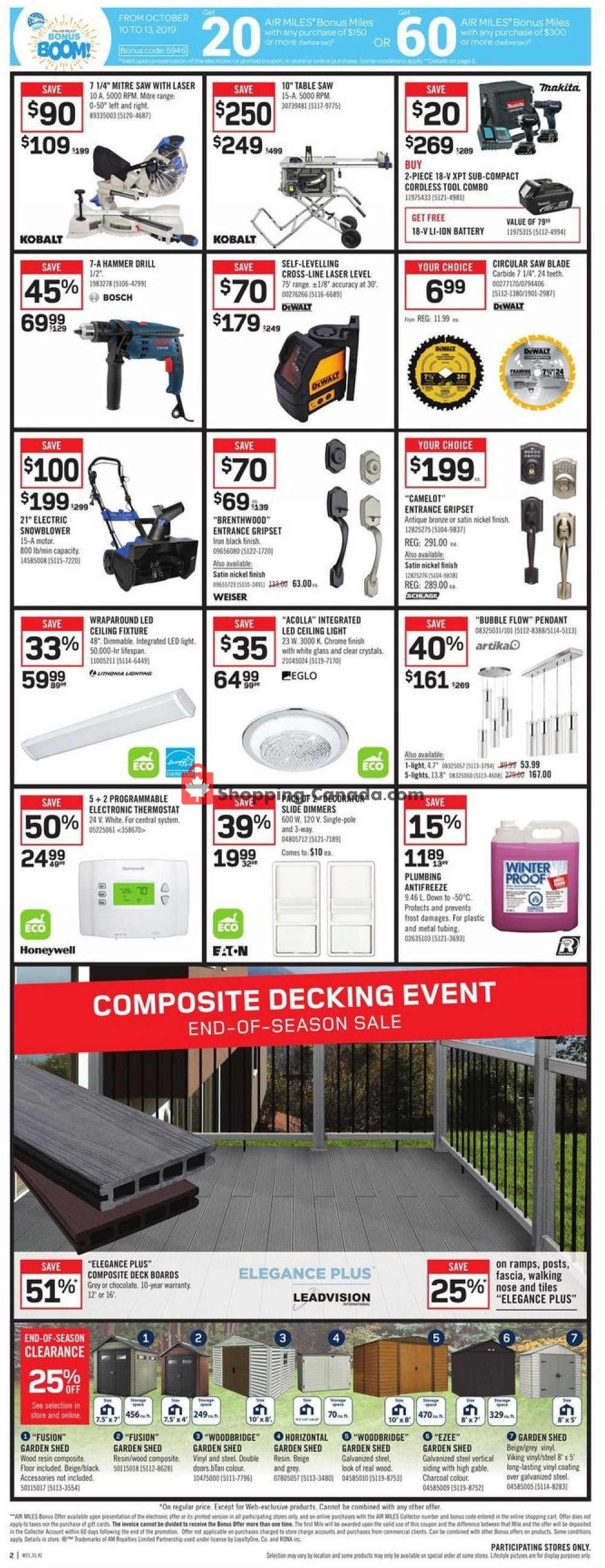 Rona flyer from Thursday October 10, 2019 to Wednesday October 16, 2019 - page 2