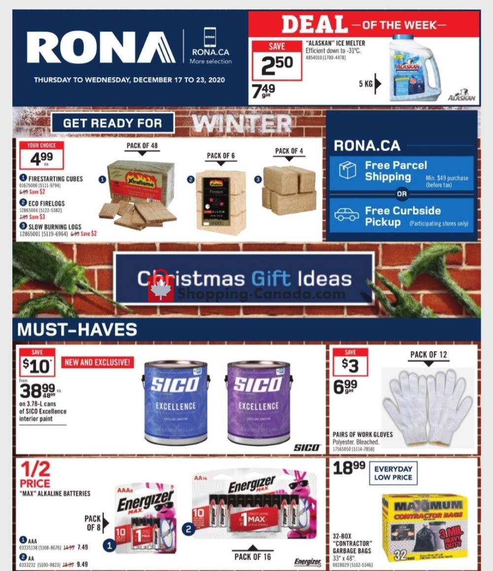 Rona Canada, flyer (Deal of the Week West) December 17 December
