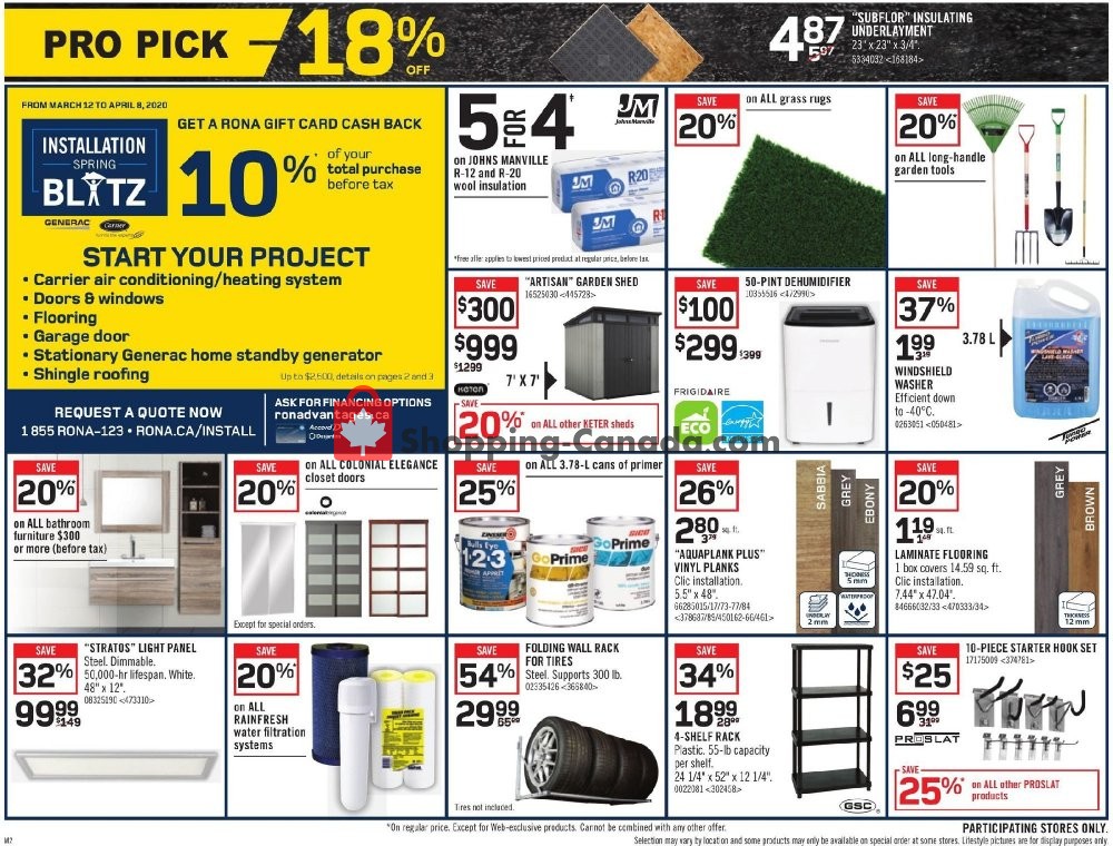 Rona Canada, flyer (Deals Of The Week Atlantic) March 19 March