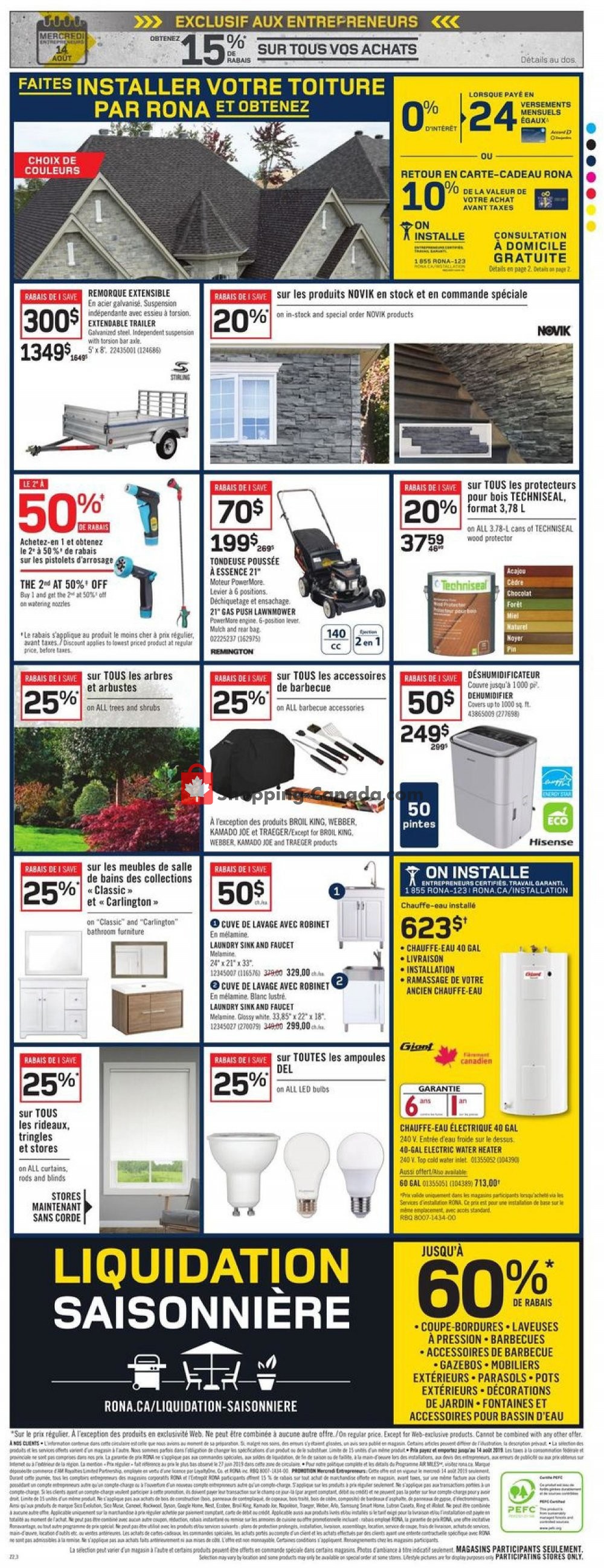 Rona flyer from Thursday August 8, 2019 to Wednesday August 14, 2019 - page 4