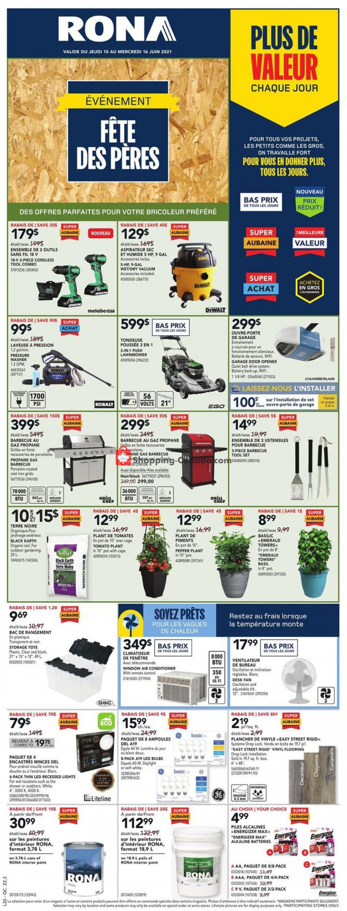 Rona flyer from Thursday June 10, 2021 to Wednesday June 16, 2021 - page 1