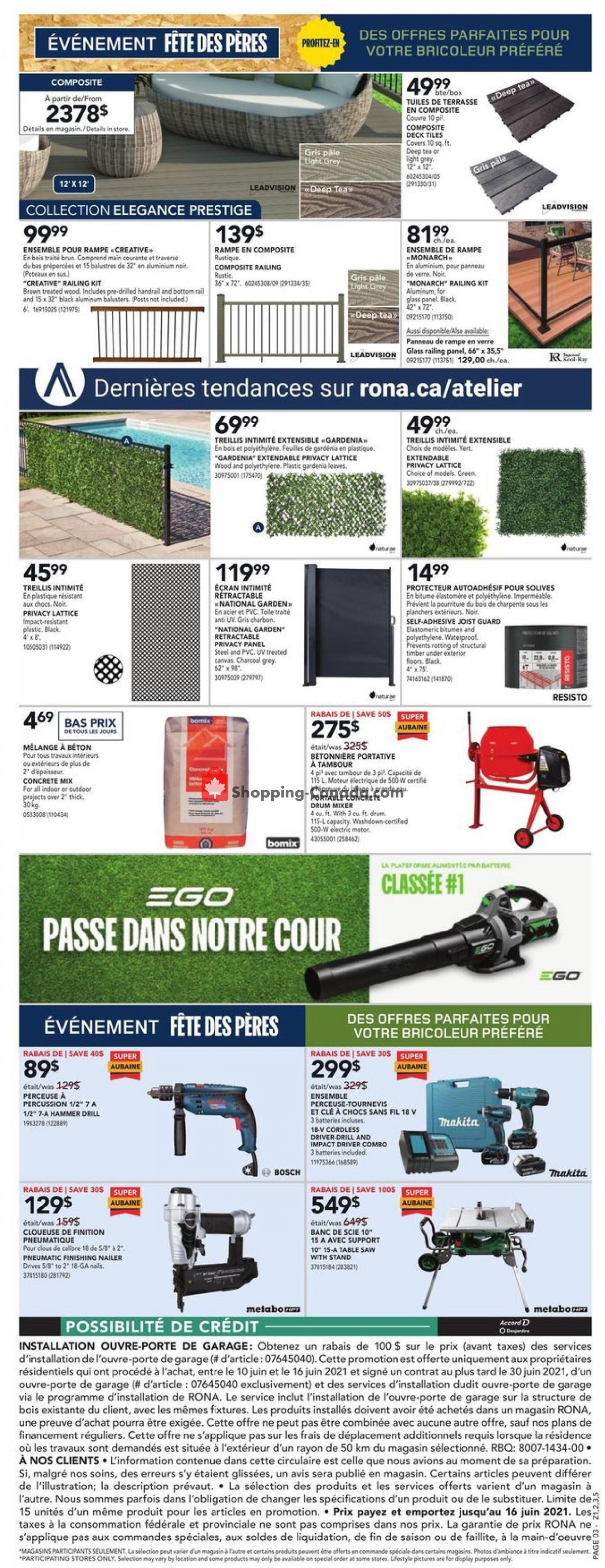 Rona flyer from Thursday June 10, 2021 to Wednesday June 16, 2021 - page 3