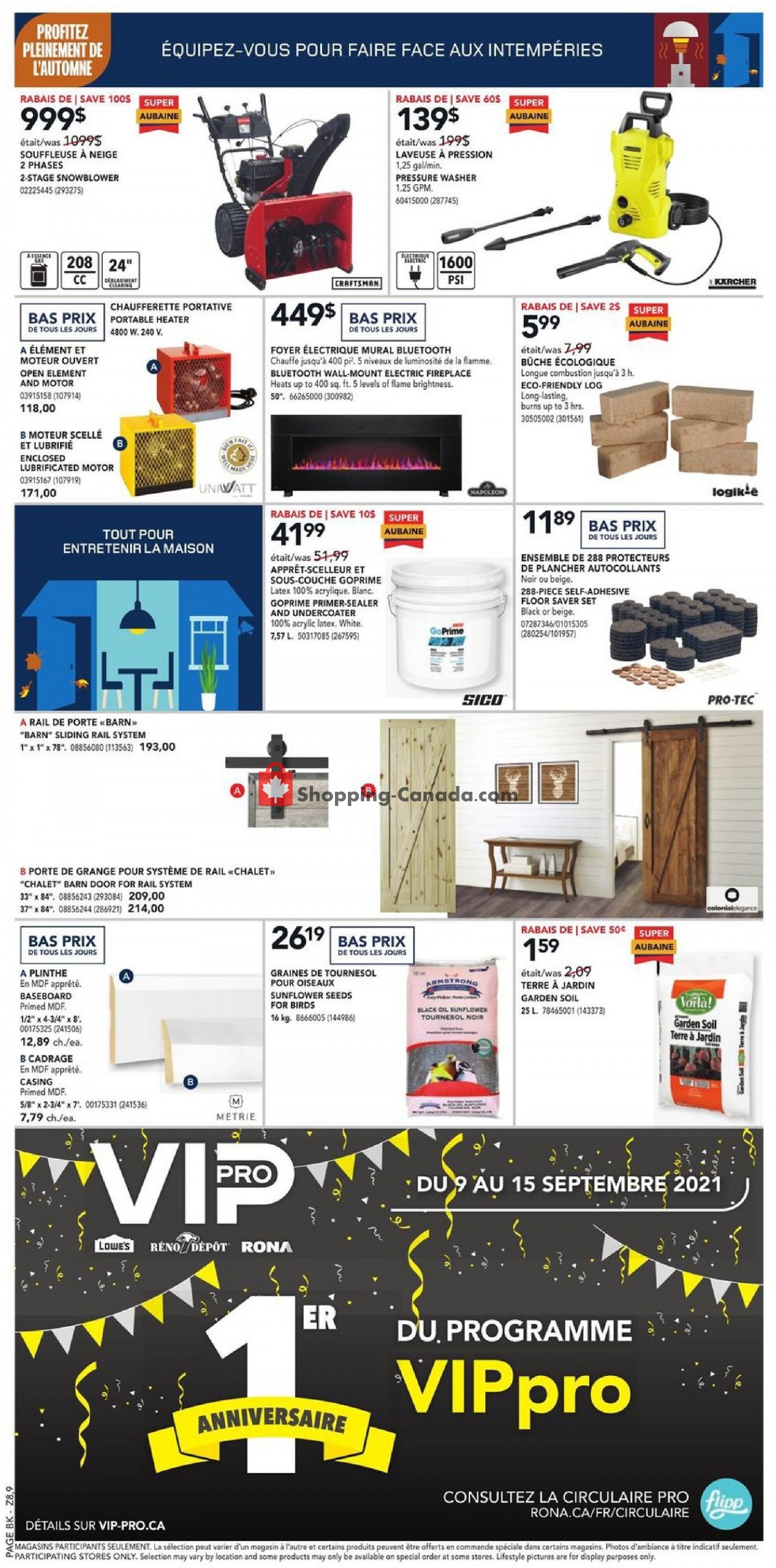 Rona flyer from Thursday September 9, 2021 to Wednesday September 15, 2021 - page 2