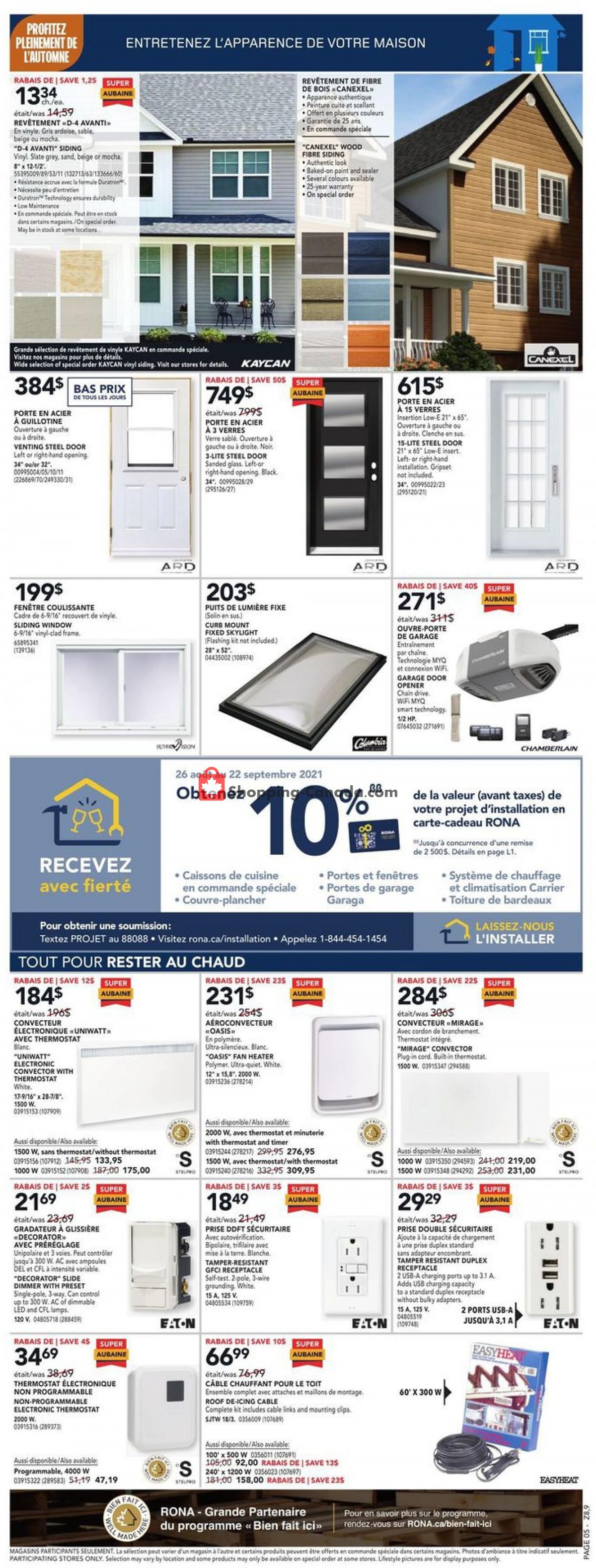 Rona flyer from Thursday September 9, 2021 to Wednesday September 15, 2021 - page 6