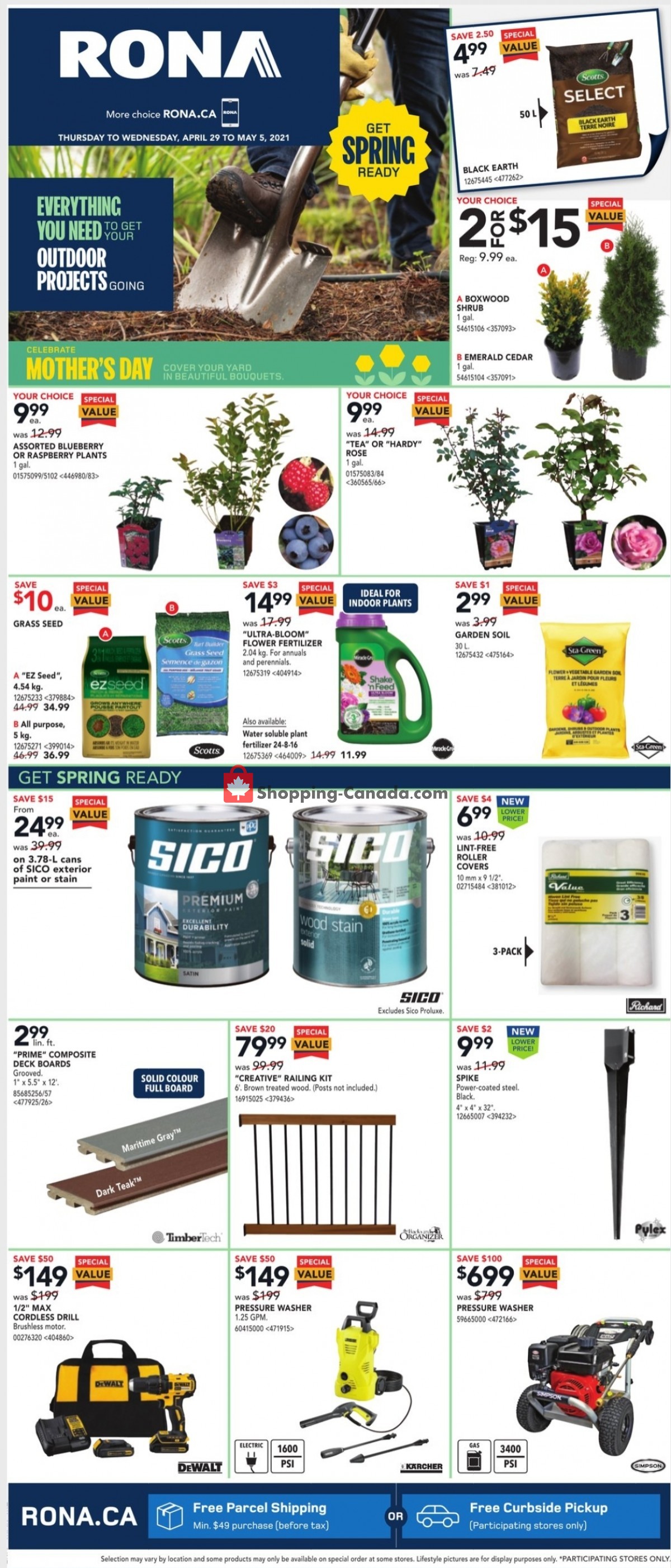 Rona flyer from Thursday April 29, 2021 to Wednesday May 5, 2021 - page 1