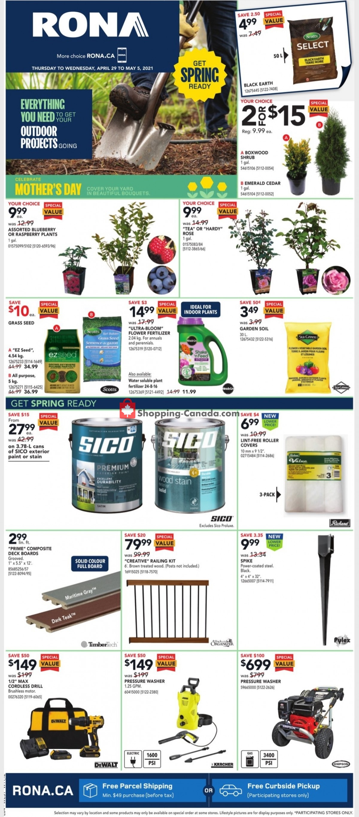 Rona flyer from Thursday April 29, 2021 to Wednesday May 5, 2021 - page 1