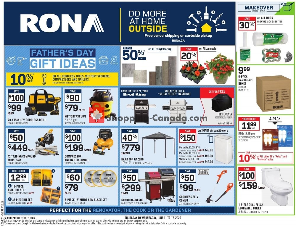 Rona Canada, flyer (Father's Day Gift Ideas BC) June 11 June 17