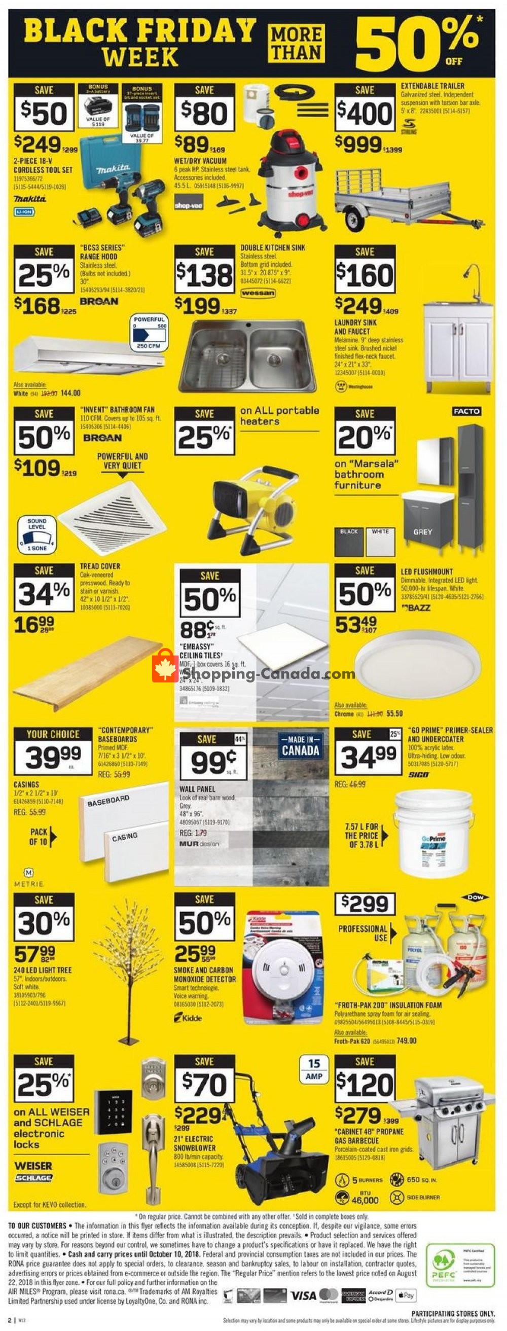 Rona flyer from Thursday October 4, 2018 to Wednesday October 10, 2018 - page 3