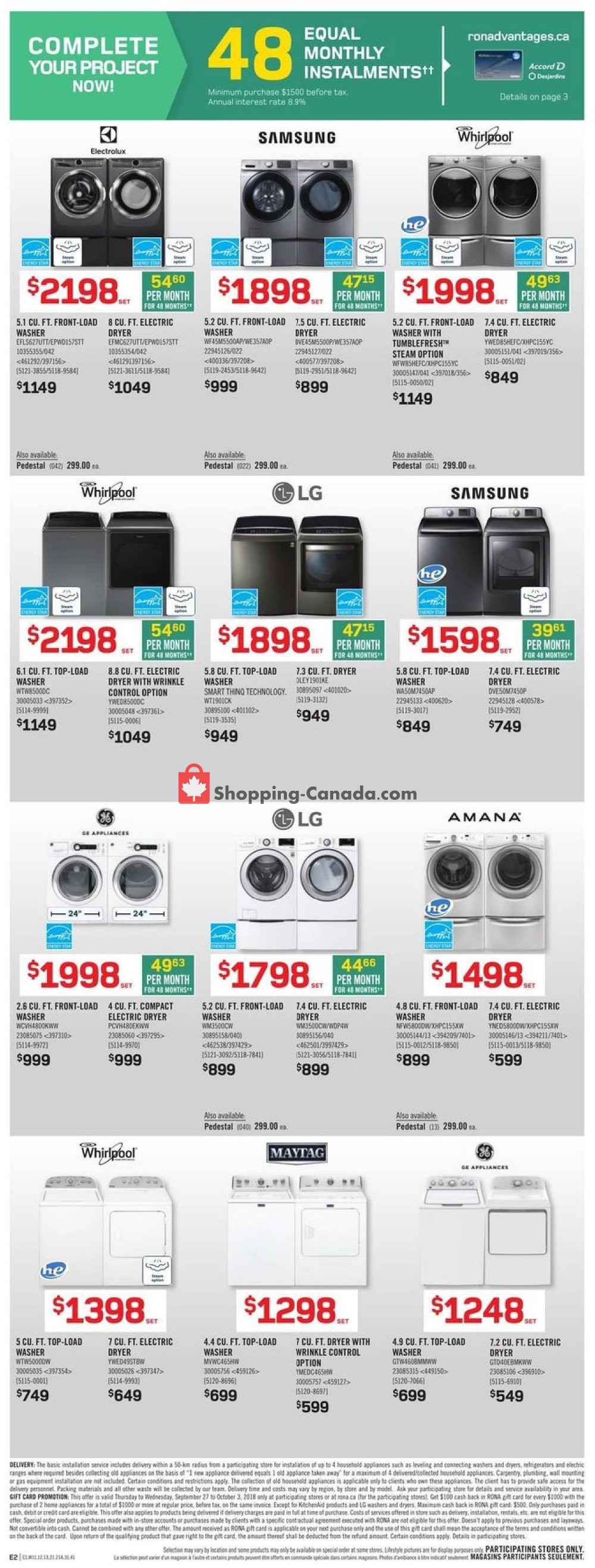 Rona flyer from Thursday September 27, 2018 to Wednesday October 3, 2018 - page 9