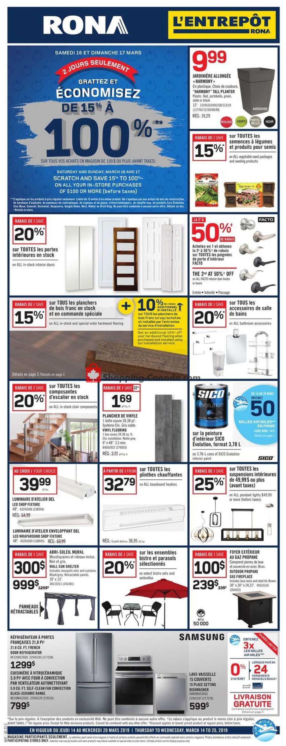 Rona flyer from Thursday March 14, 2019 to Wednesday March 20, 2019 - page 1