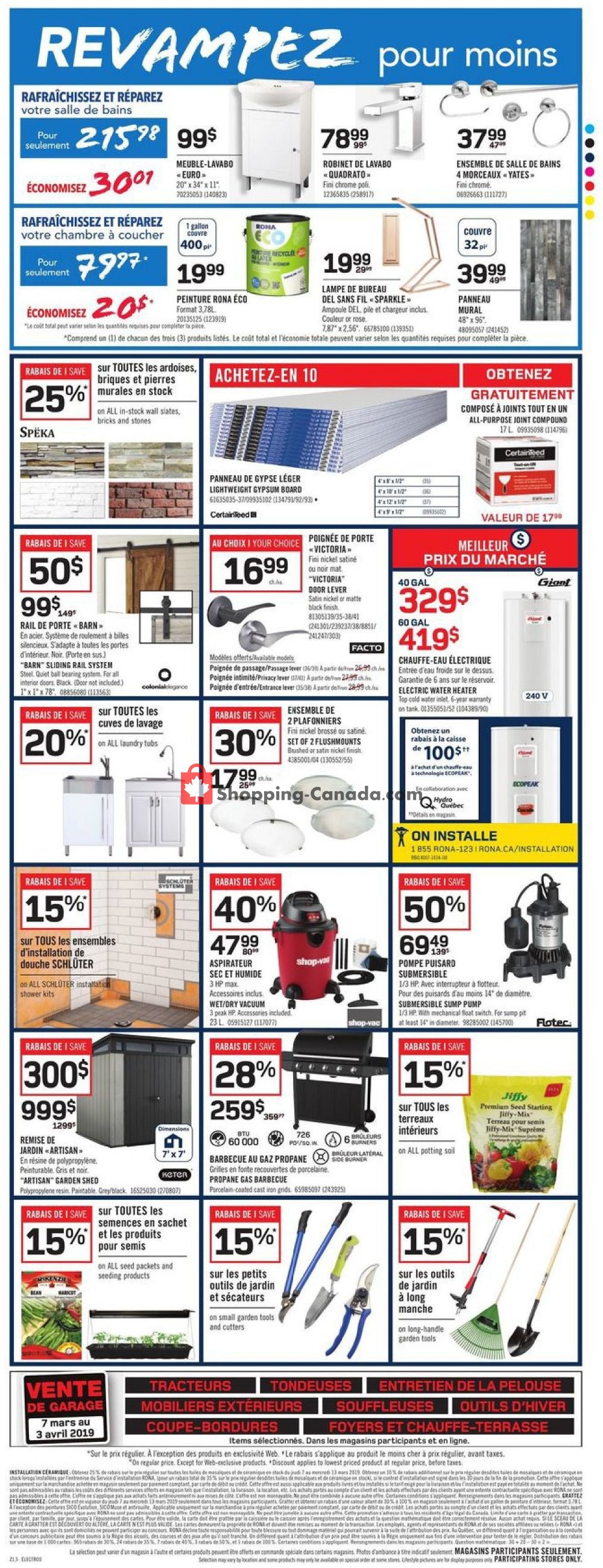 Rona flyer from Thursday March 7, 2019 to Wednesday March 13, 2019 - page 6
