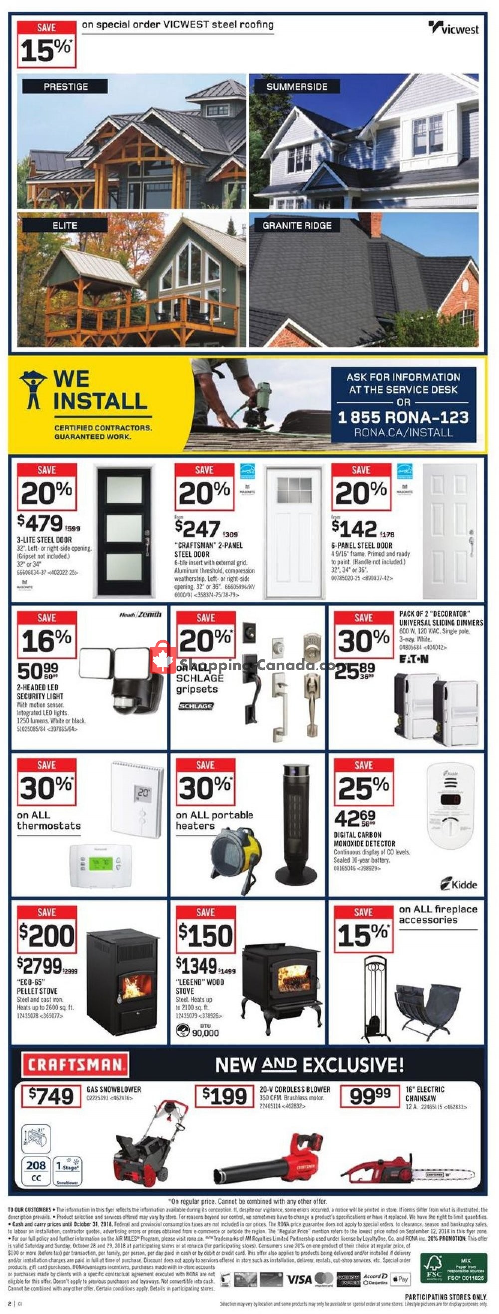 Rona flyer from Thursday October 25, 2018 to Wednesday October 31, 2018 - page 2