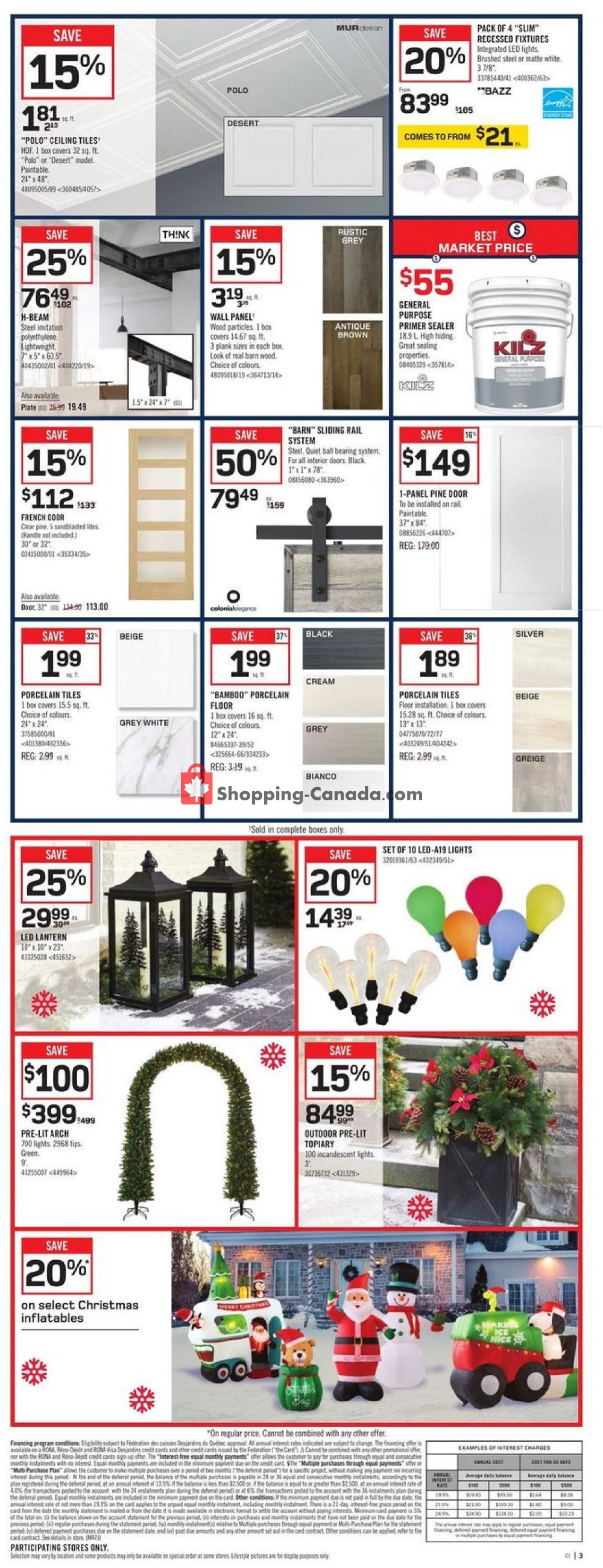 Rona flyer from Thursday October 25, 2018 to Wednesday October 31, 2018 - page 3