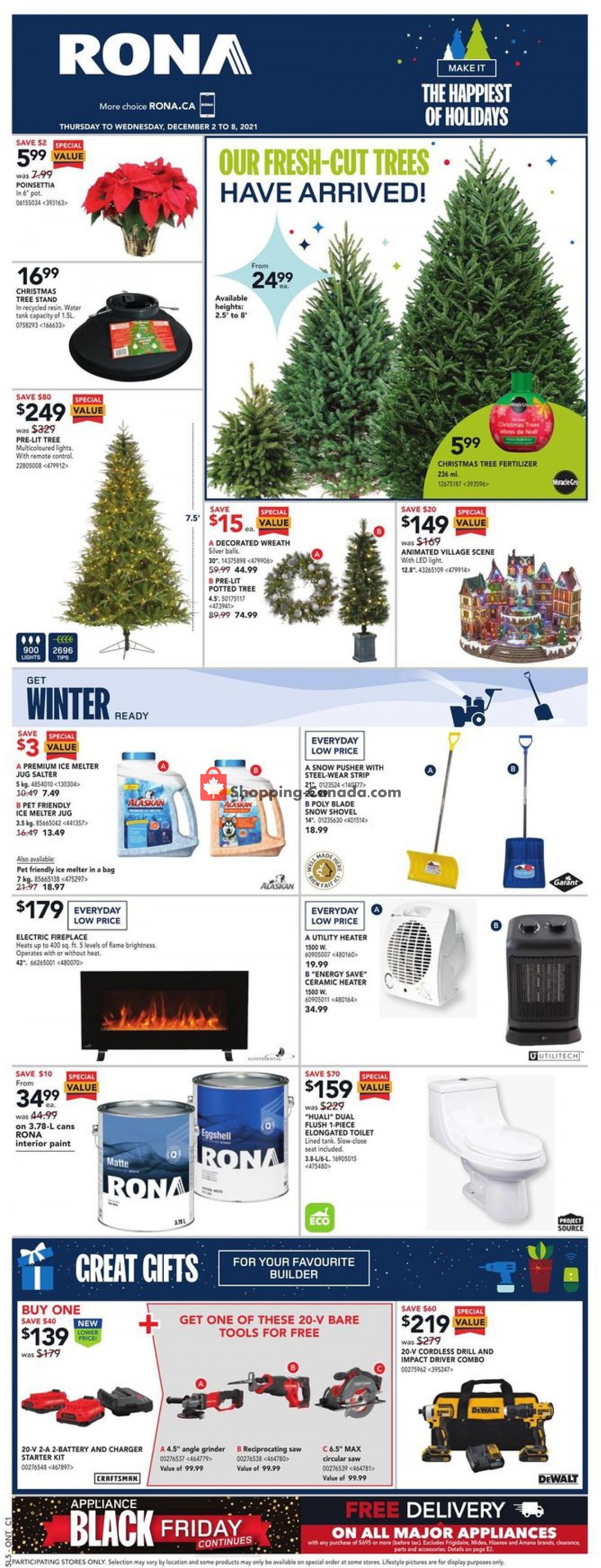 Rona Canada, flyer (Our Fresh Cut Trees Have Arrived ON) December
